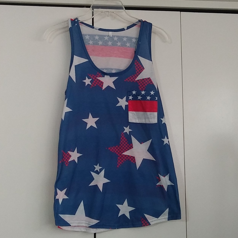 Junior/womens halter style tank patriotic